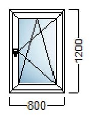 akcija pvc prozor jednokrilni 80x120 salamander njemacka kvaliteta slika 109716210